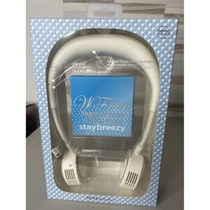 W Fan Spice of Life Wearable Neck Fan Pool Beach Yoga HandsFree Ivory NEW